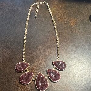 Chic Gold and Brown Teardrop Necklace 8 1/2” long without 3”Ext.